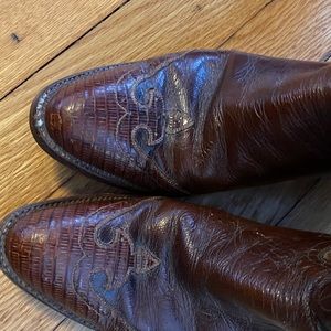 Justin cowboy boots - alligator and leather